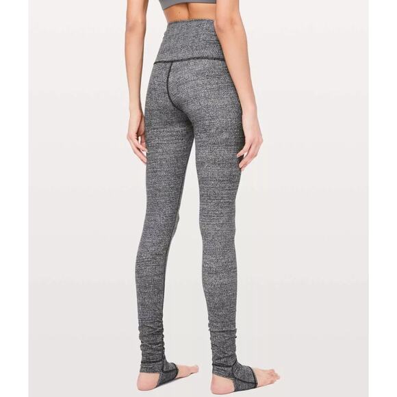 Lululemon Still Mind Tight 28" Interlink Women's Ice Grey Black Size 4 - Picture 9 of 16